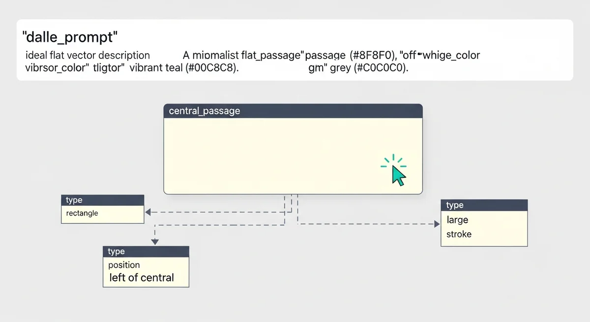 A simple vector illustration of three interconnected empty rectangles on a screen, symbolizing the creation and linking of story passages in an editor.